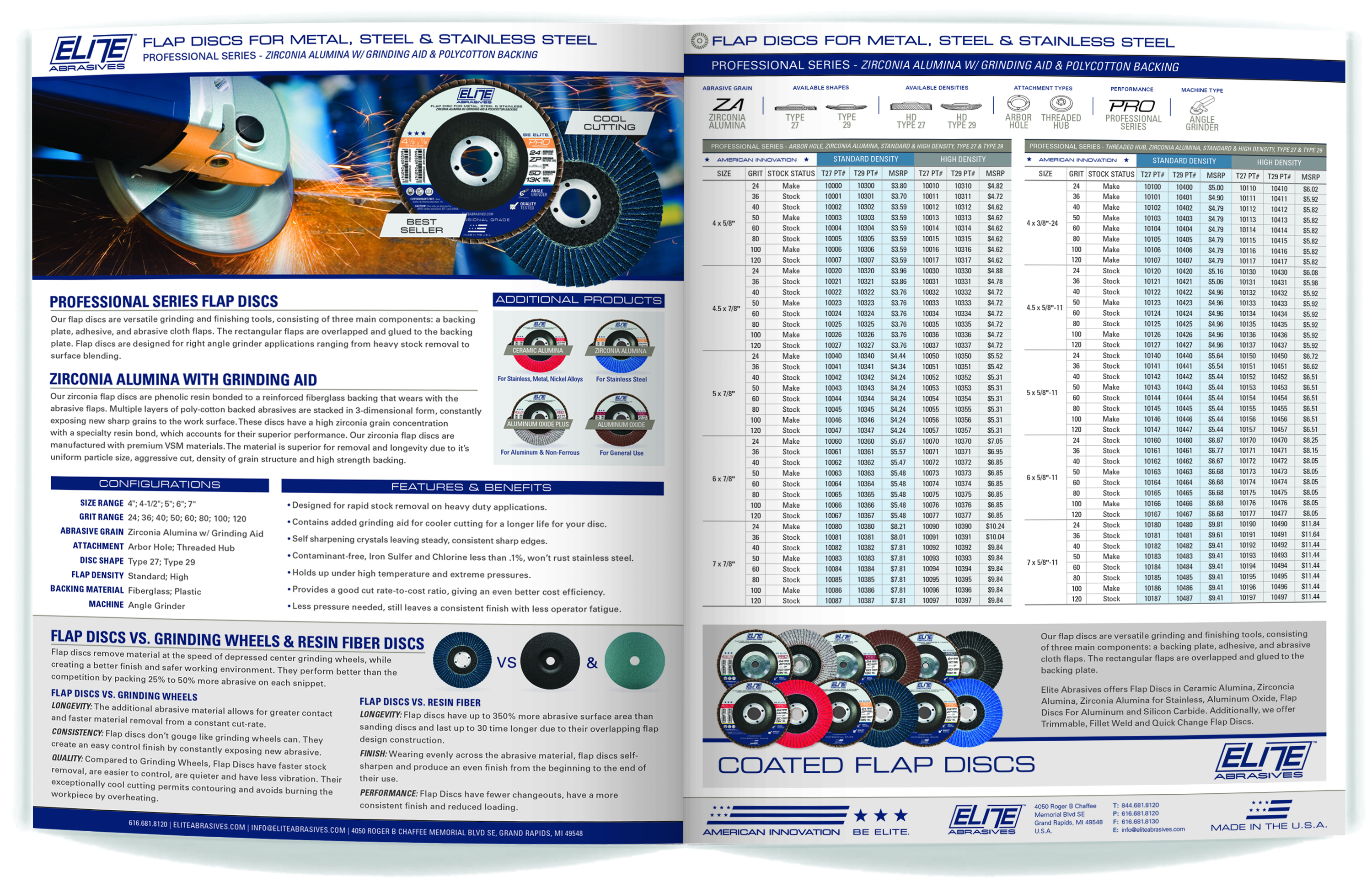 Elite Abrasives product catalog spread