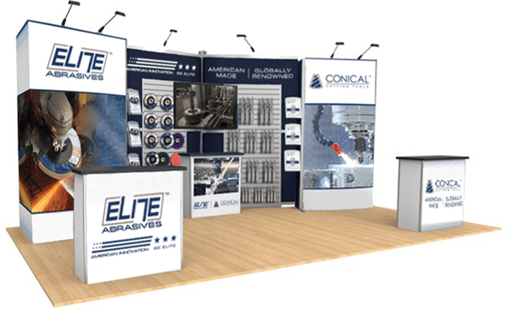 Elite Abrasives trade show and environmental brand execution