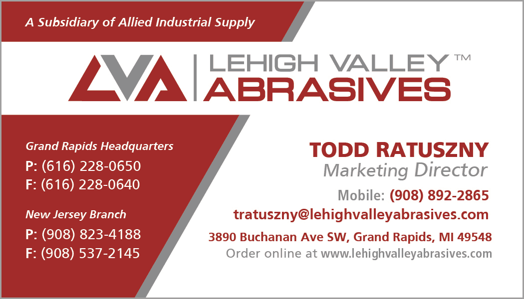 Lehigh Valley Abrasives business card identity application
