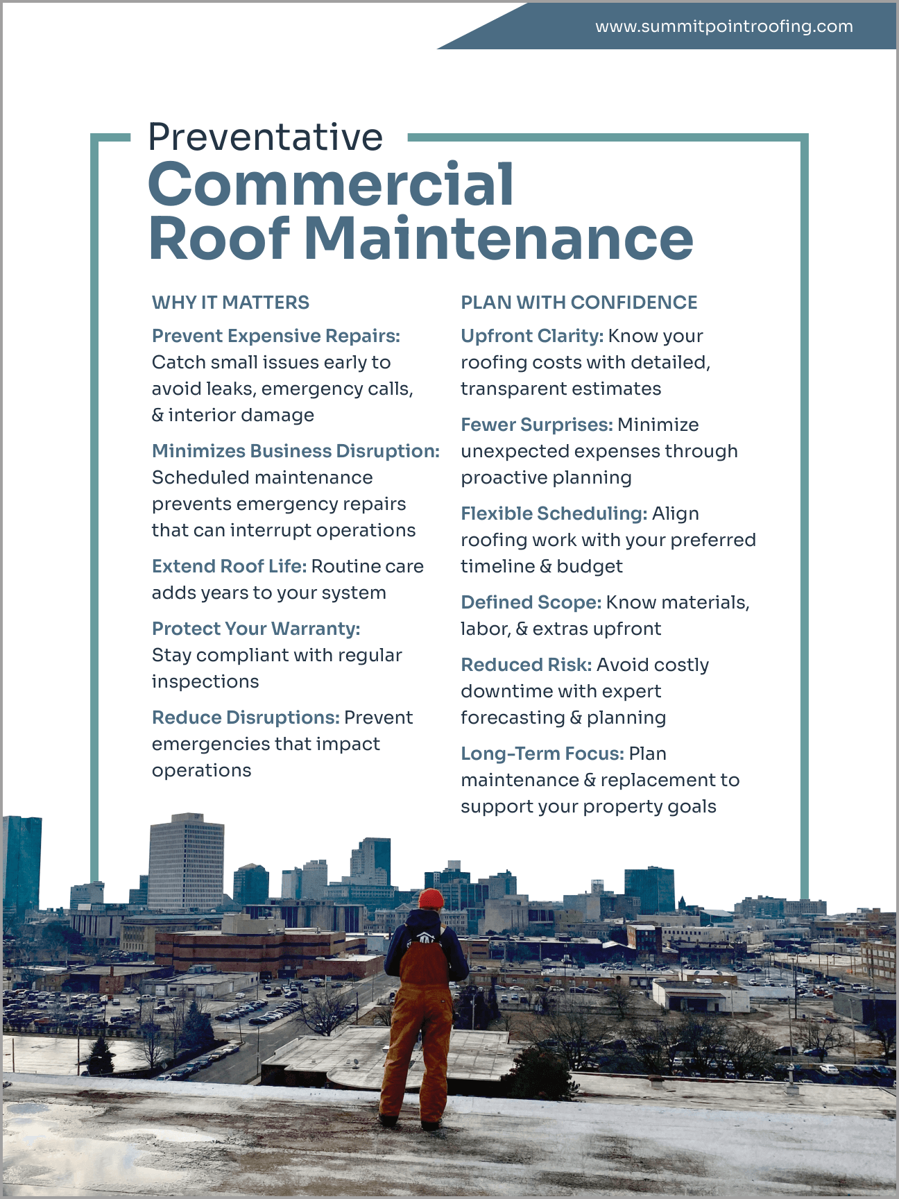 Summit Point Roofing commercial roofing sales collateral