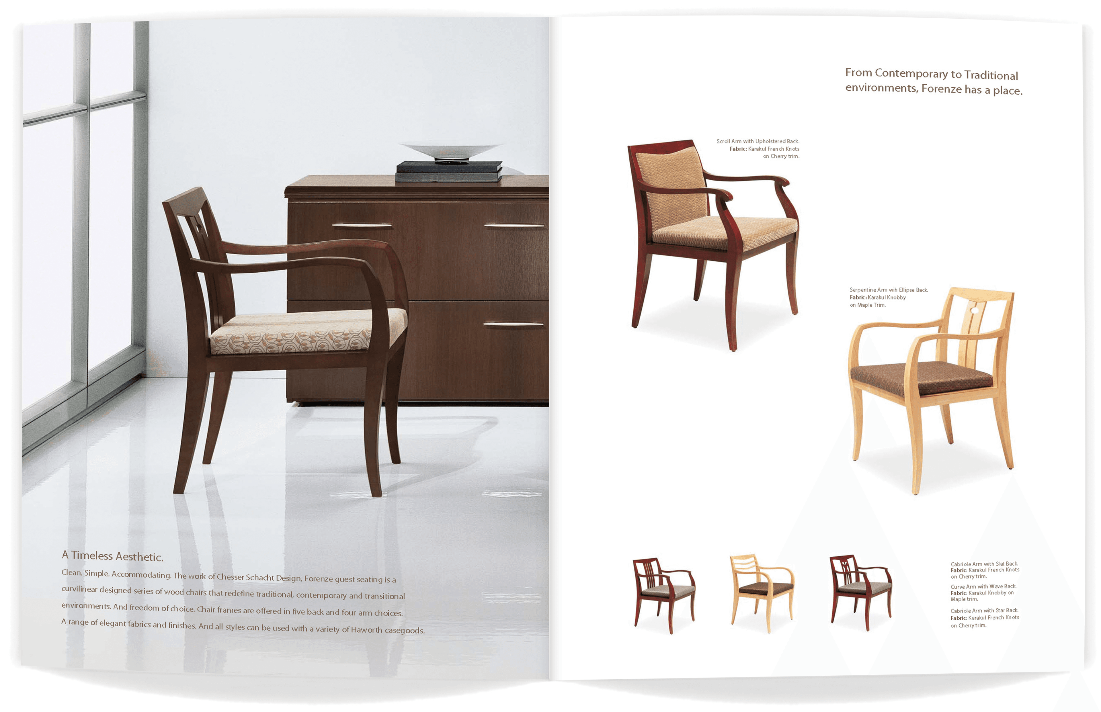 Furniture marketing catalog and campaign spread