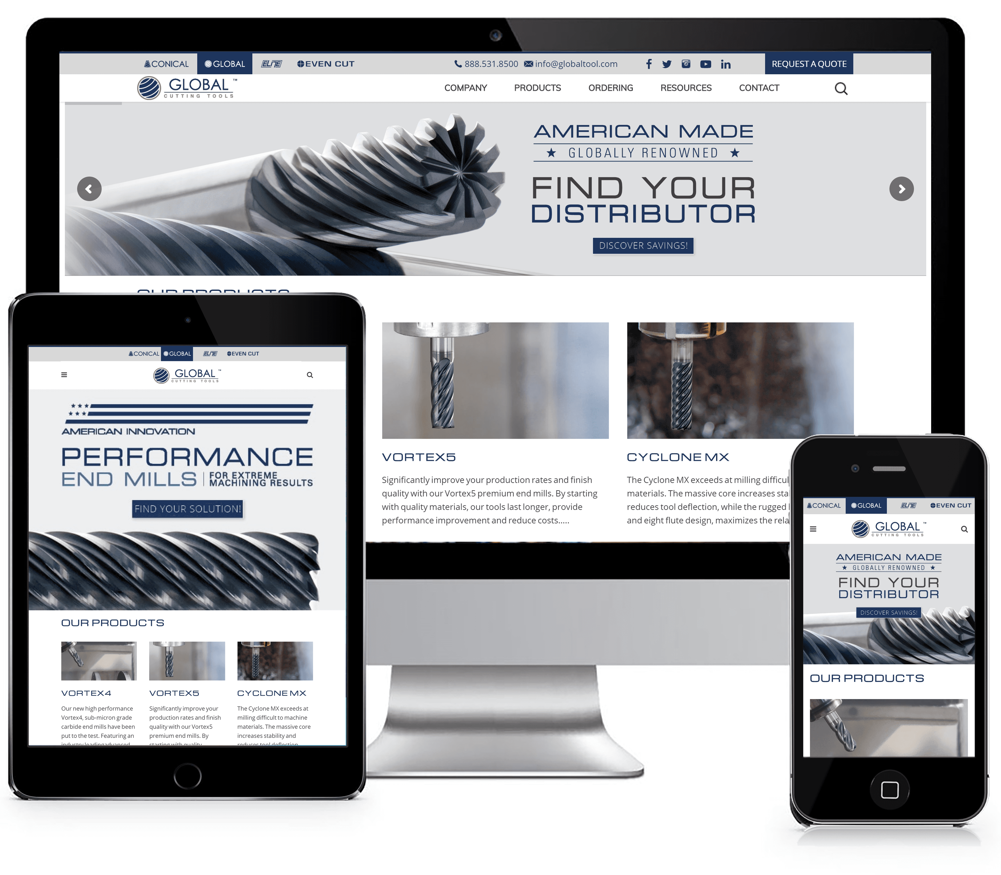 Global Cutting Tools responsive ecommerce website