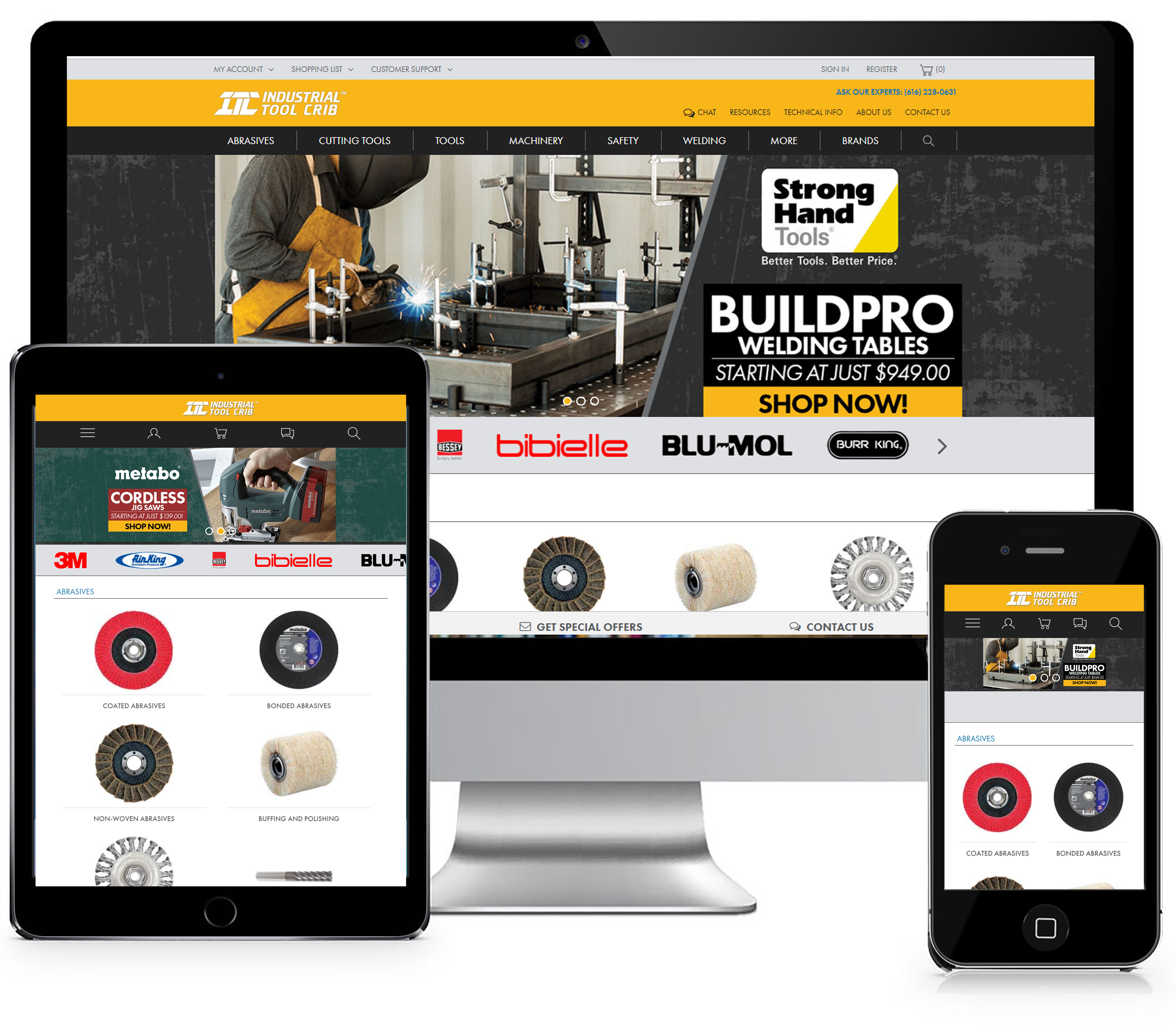 Industrial Tool Crib responsive ecommerce website
